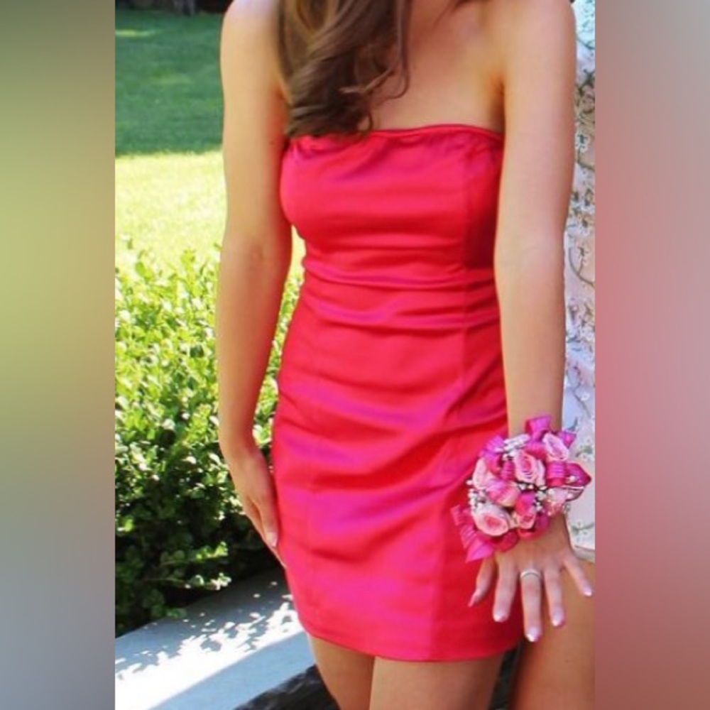 Vanilla Sky Pink Satin Mini Dress